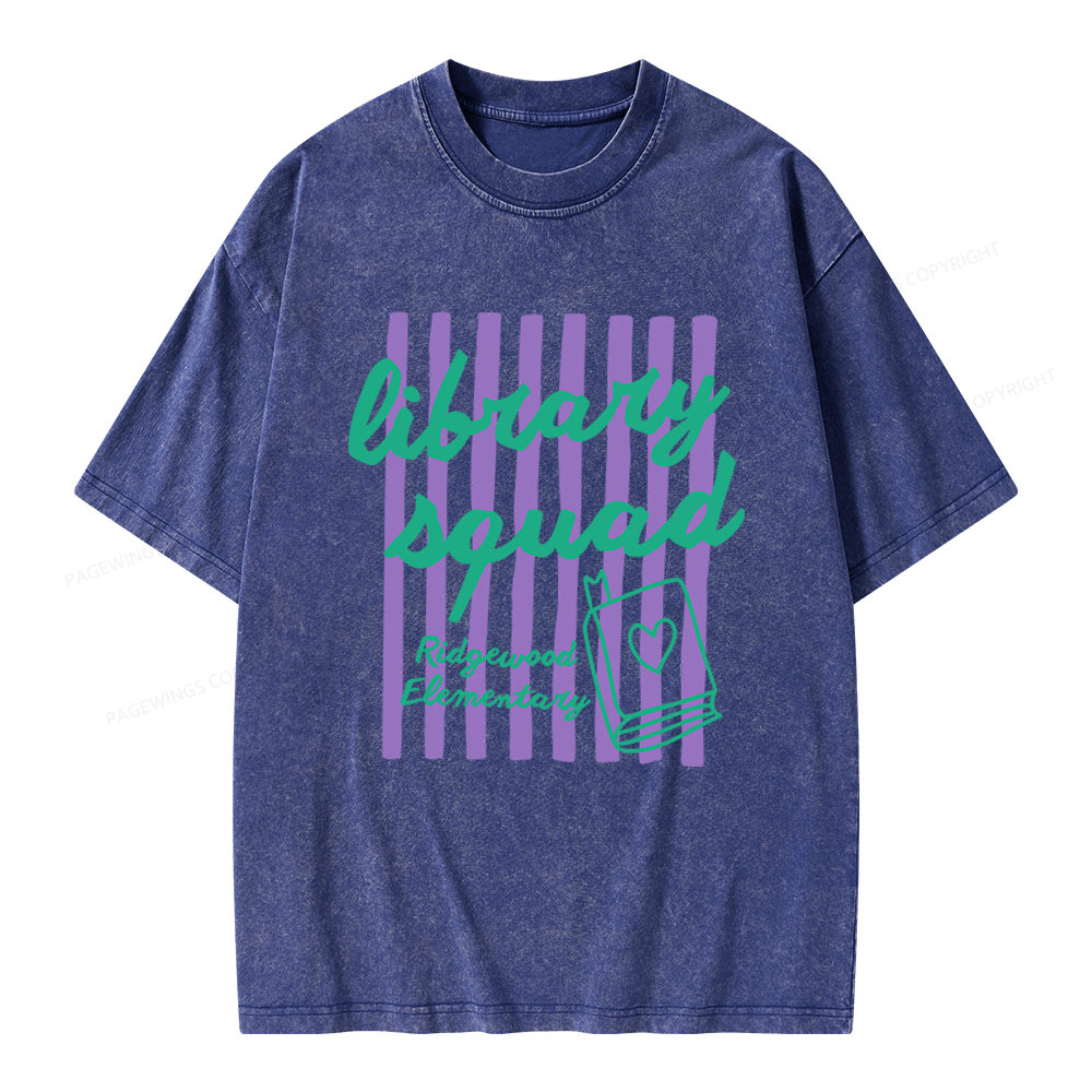 Pagewings Personalized Librarian Unisex Washed T-shirt