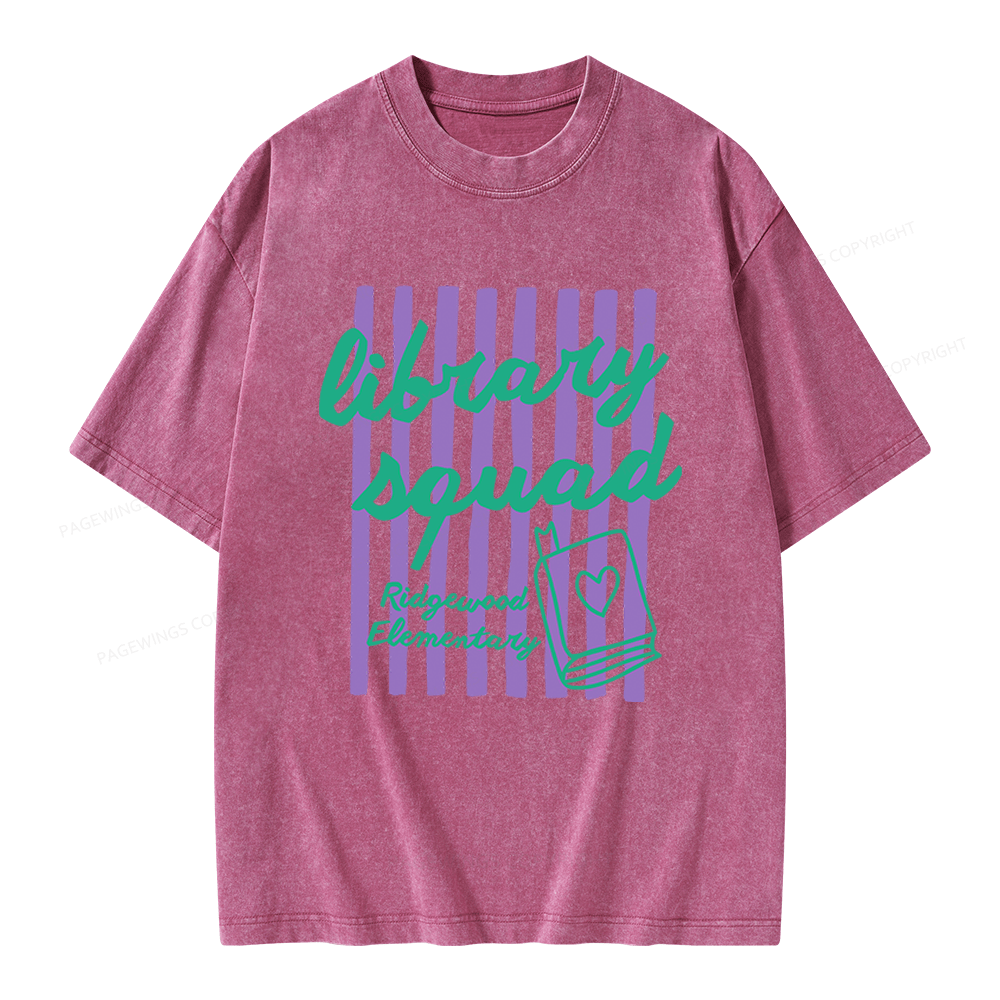 Pagewings Personalized Librarian Unisex Washed T-shirt