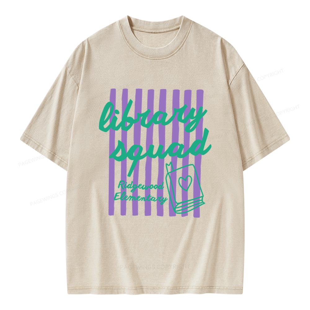 Pagewings Personalized Librarian Unisex Washed T-shirt