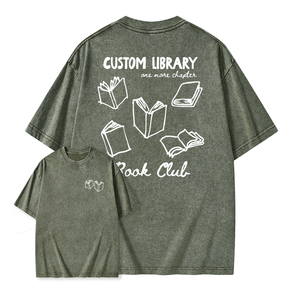 Pagewings Personalized Library Book Club Unisex Washed T-shirt