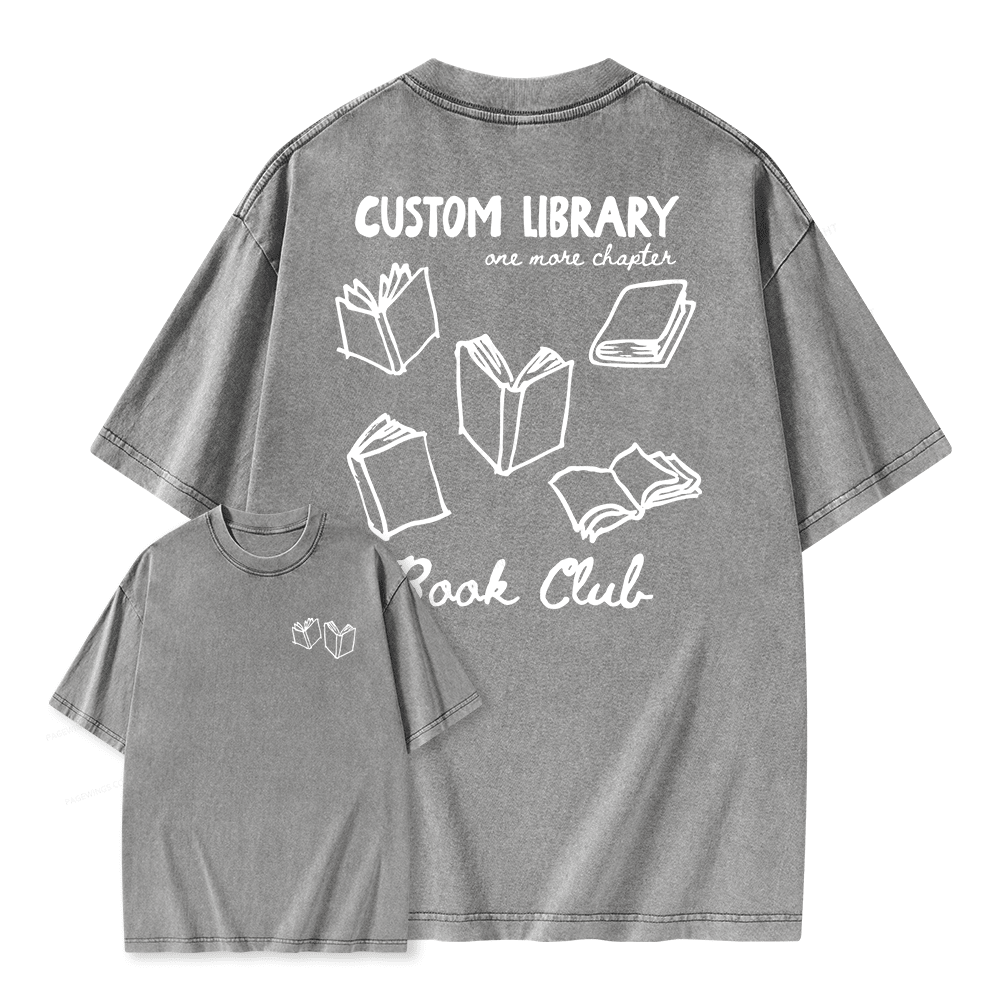 Pagewings Personalized Library Book Club Unisex Washed T-shirt