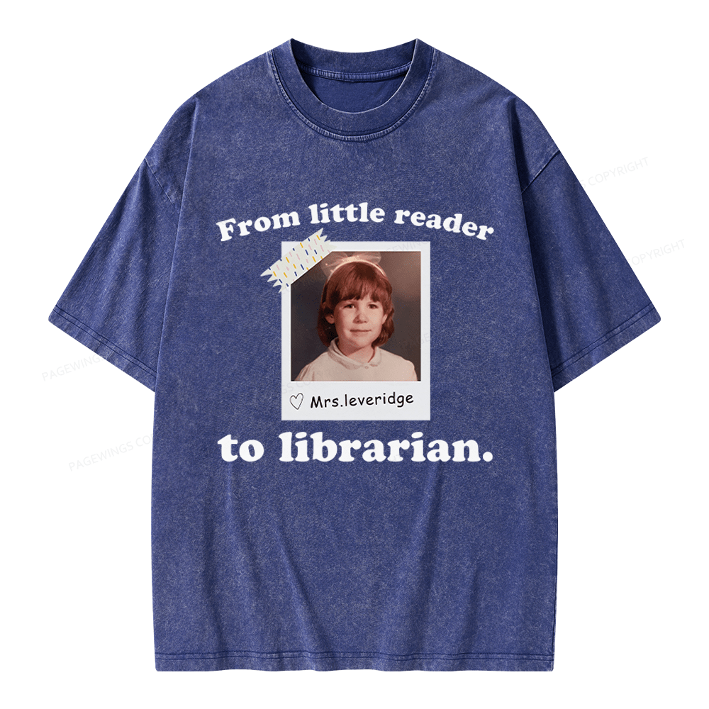 Pagewings Personalized Photo From Little Reader Unisex Washed T-shirt