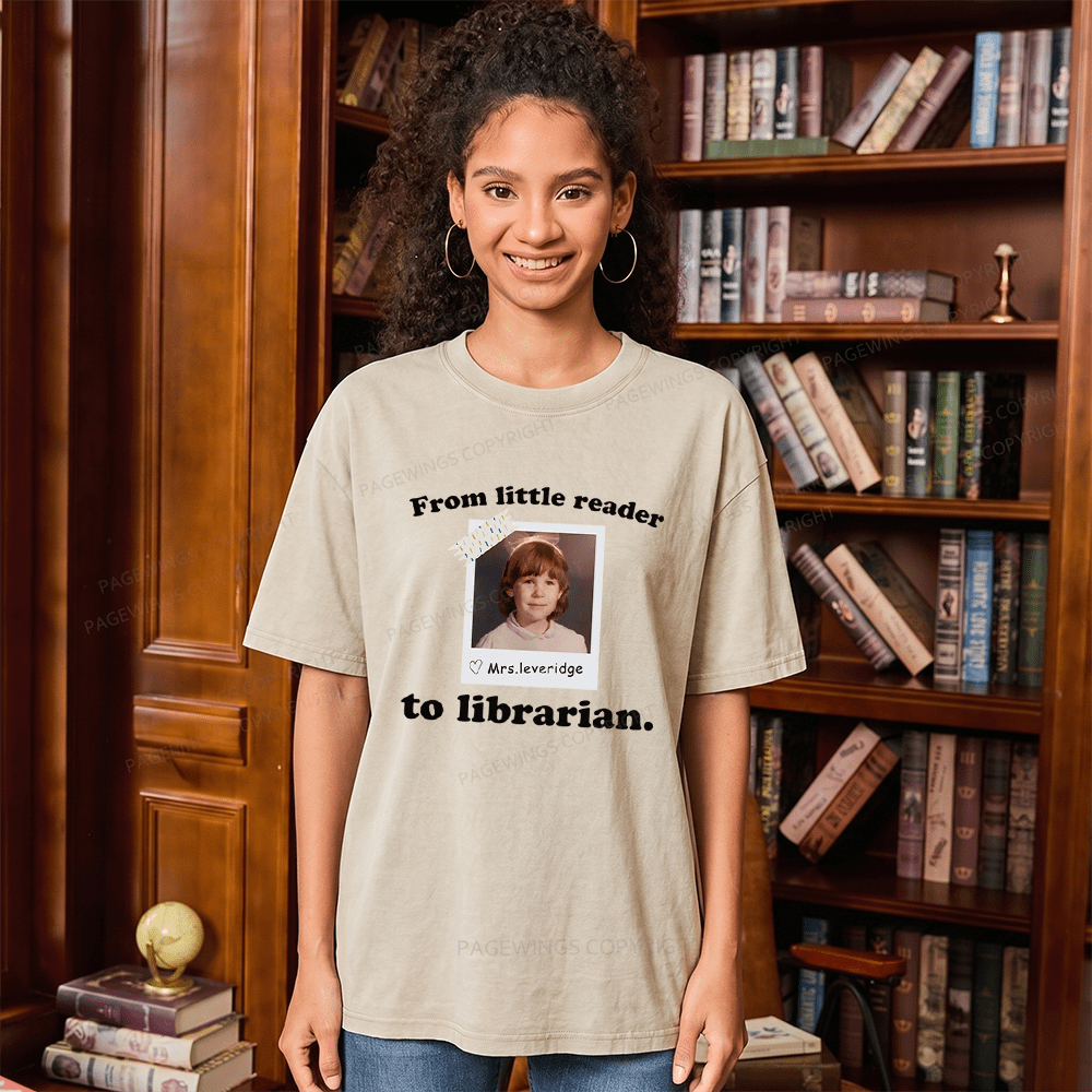 Pagewings Personalized Photo From Little Reader Unisex Washed T-shirt