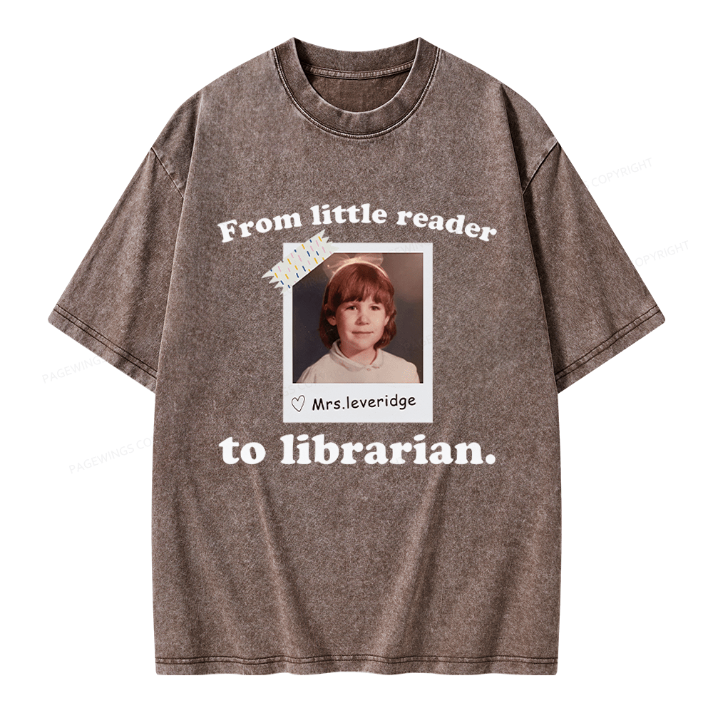 Pagewings Personalized Photo From Little Reader Unisex Washed T-shirt