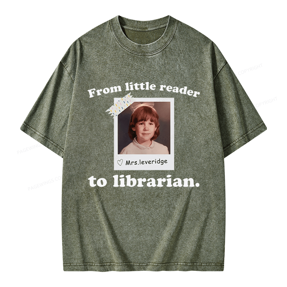 Pagewings Personalized Photo From Little Reader Unisex Washed T-shirt