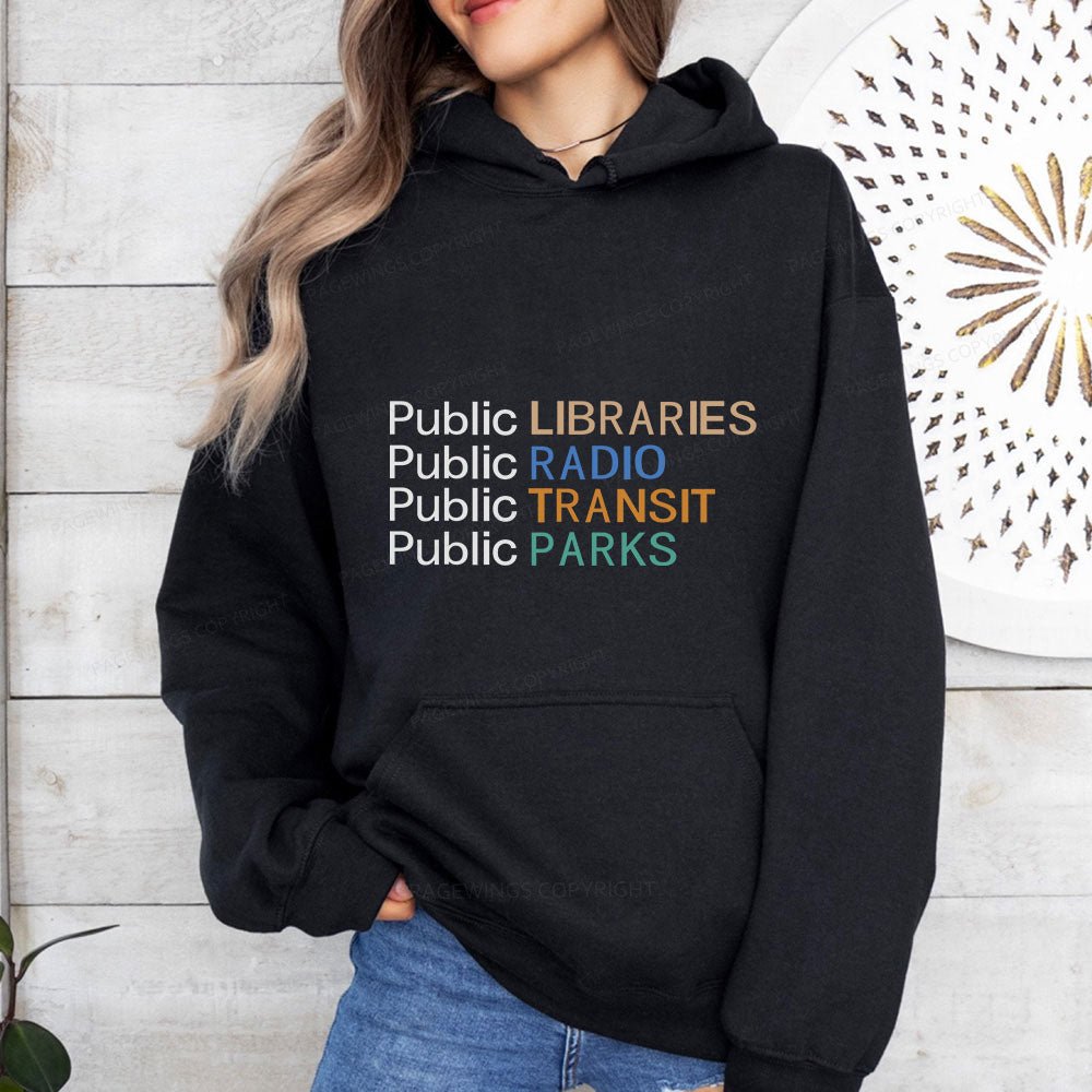 Pagewings Public Libraries Radio Transit Parks Unisex Classic Hoodie