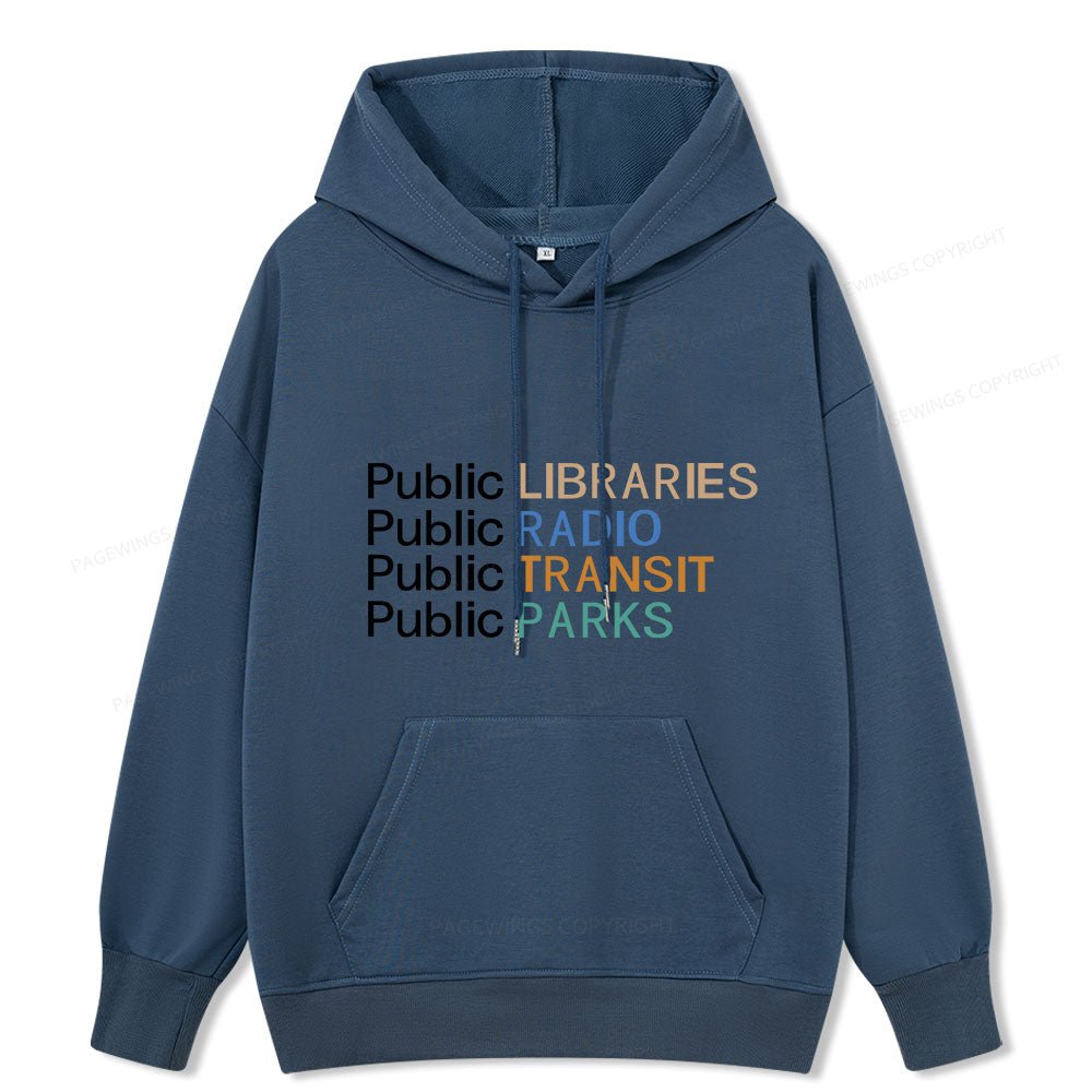 Pagewings Public Libraries Radio Transit Parks Unisex Classic Hoodie