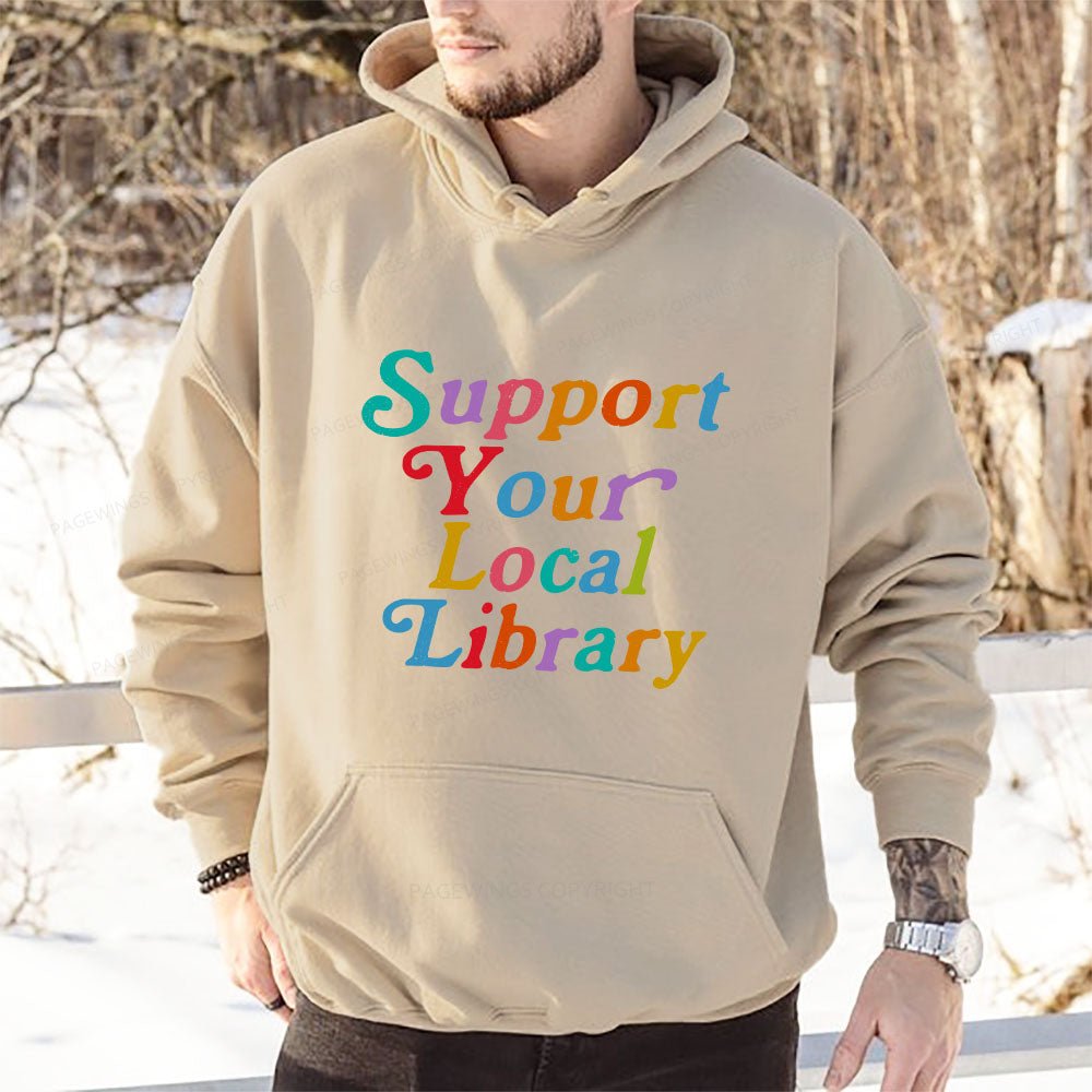 Pagewings Support Your Local Library Unisex Classic Hoodie
