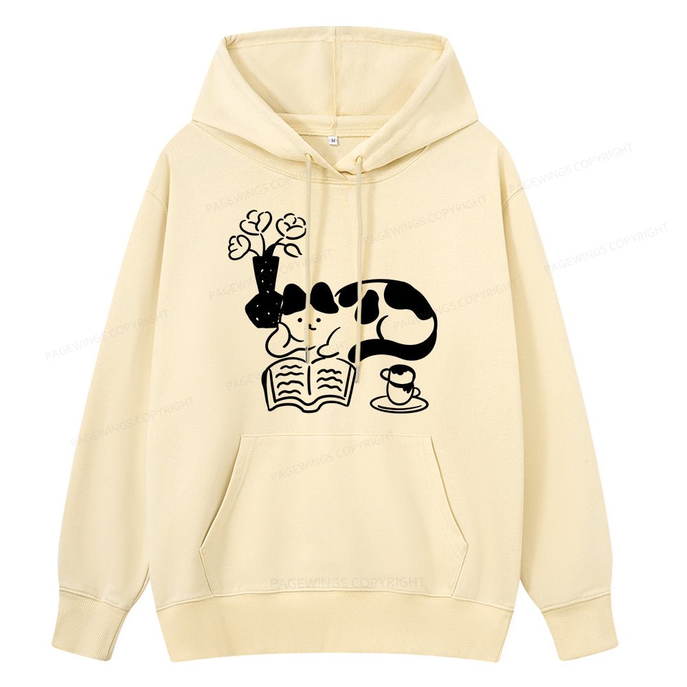 Pagewings The Cat Who Loves Reading Unisex Classic Hoodie