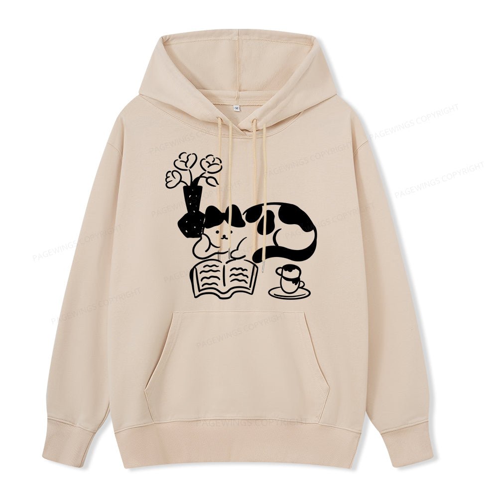 Pagewings The Cat Who Loves Reading Unisex Classic Hoodie
