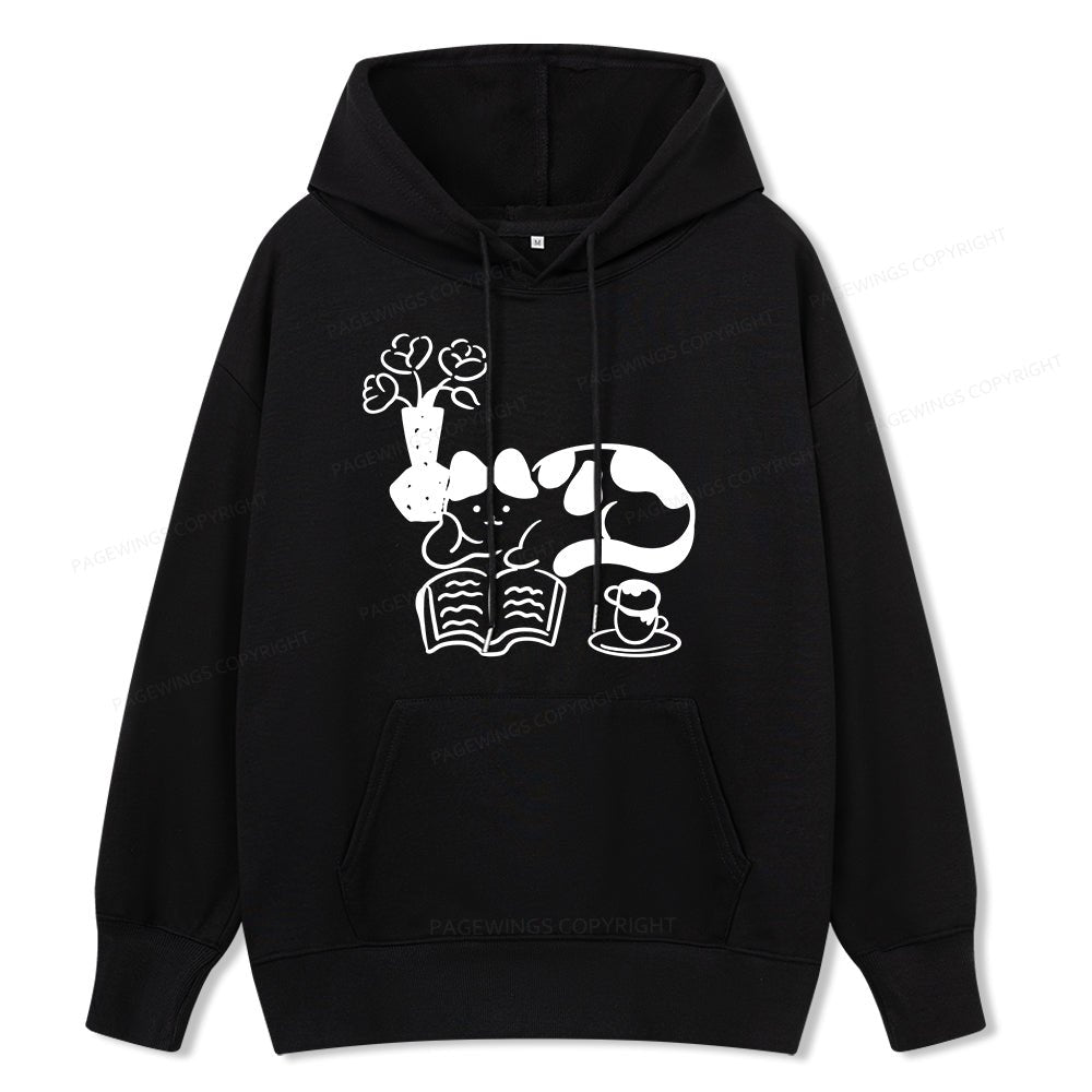 Pagewings The Cat Who Loves Reading Unisex Classic Hoodie