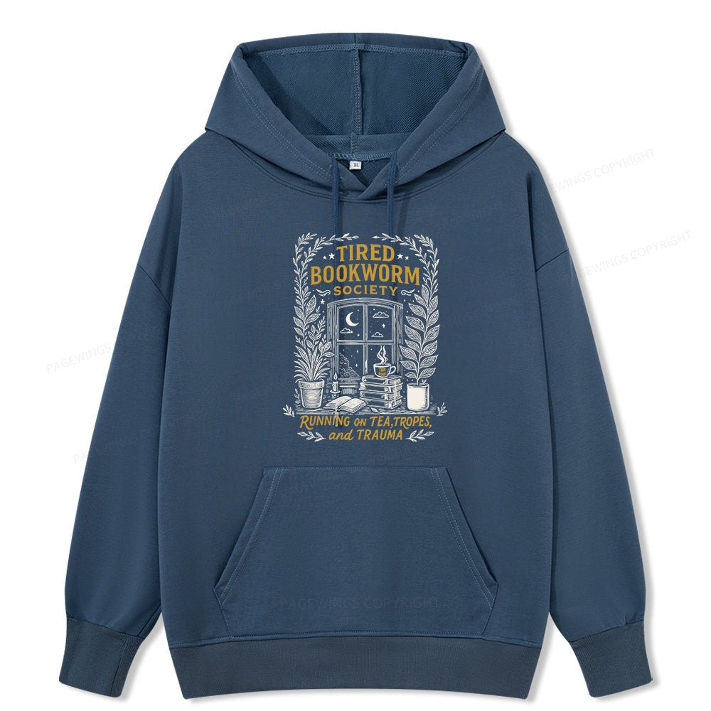 Pagewings Tired Bookworm Society Unisex Classic Hoodie