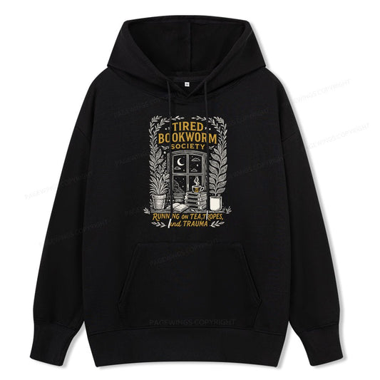 Pagewings Tired Bookworm Society Unisex Classic Hoodie