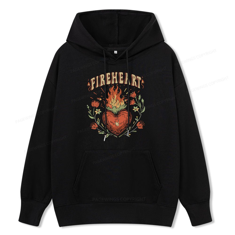 Pagewings Vintage Fire-heart Unisex Classic Hoodie