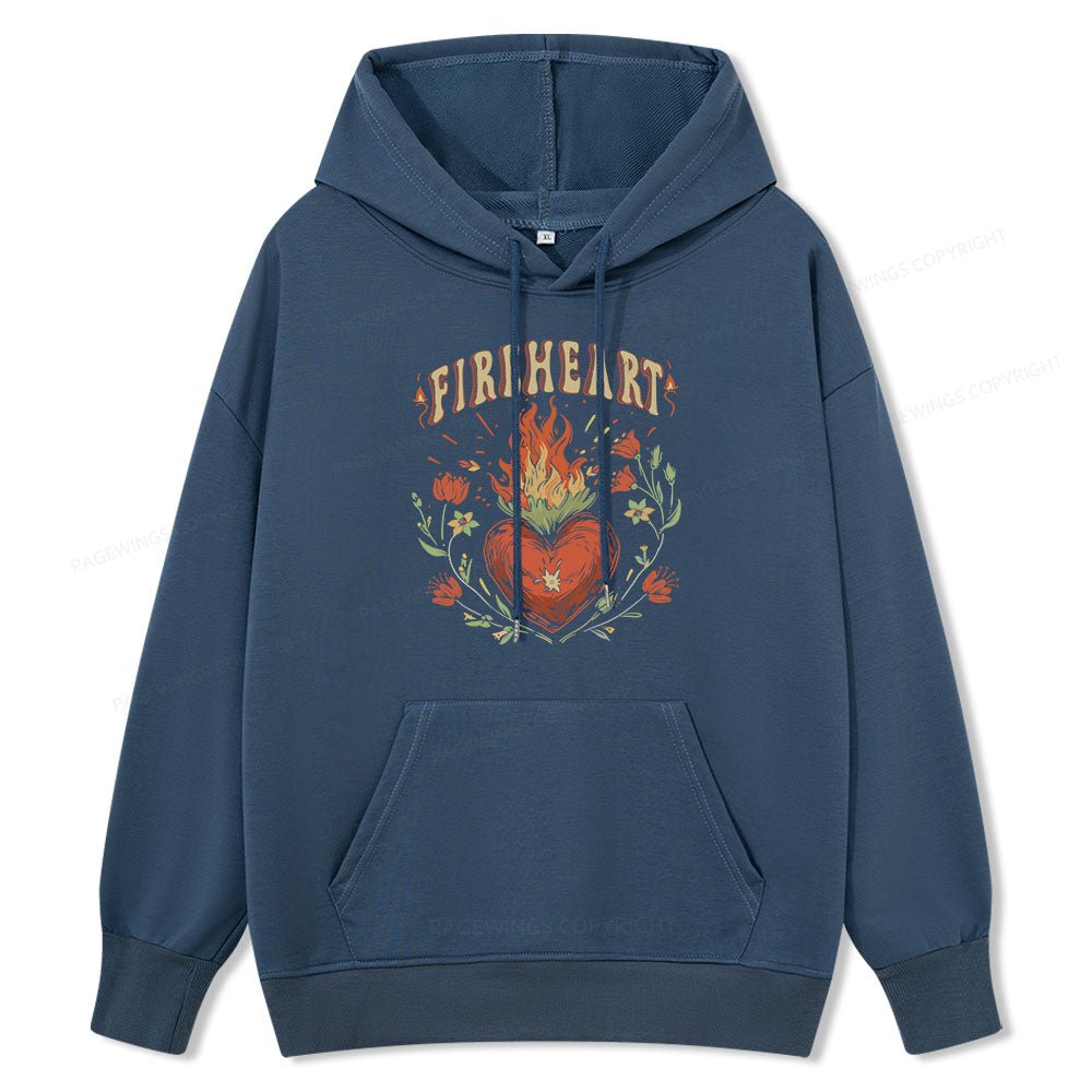 Pagewings Vintage Fire-heart Unisex Classic Hoodie