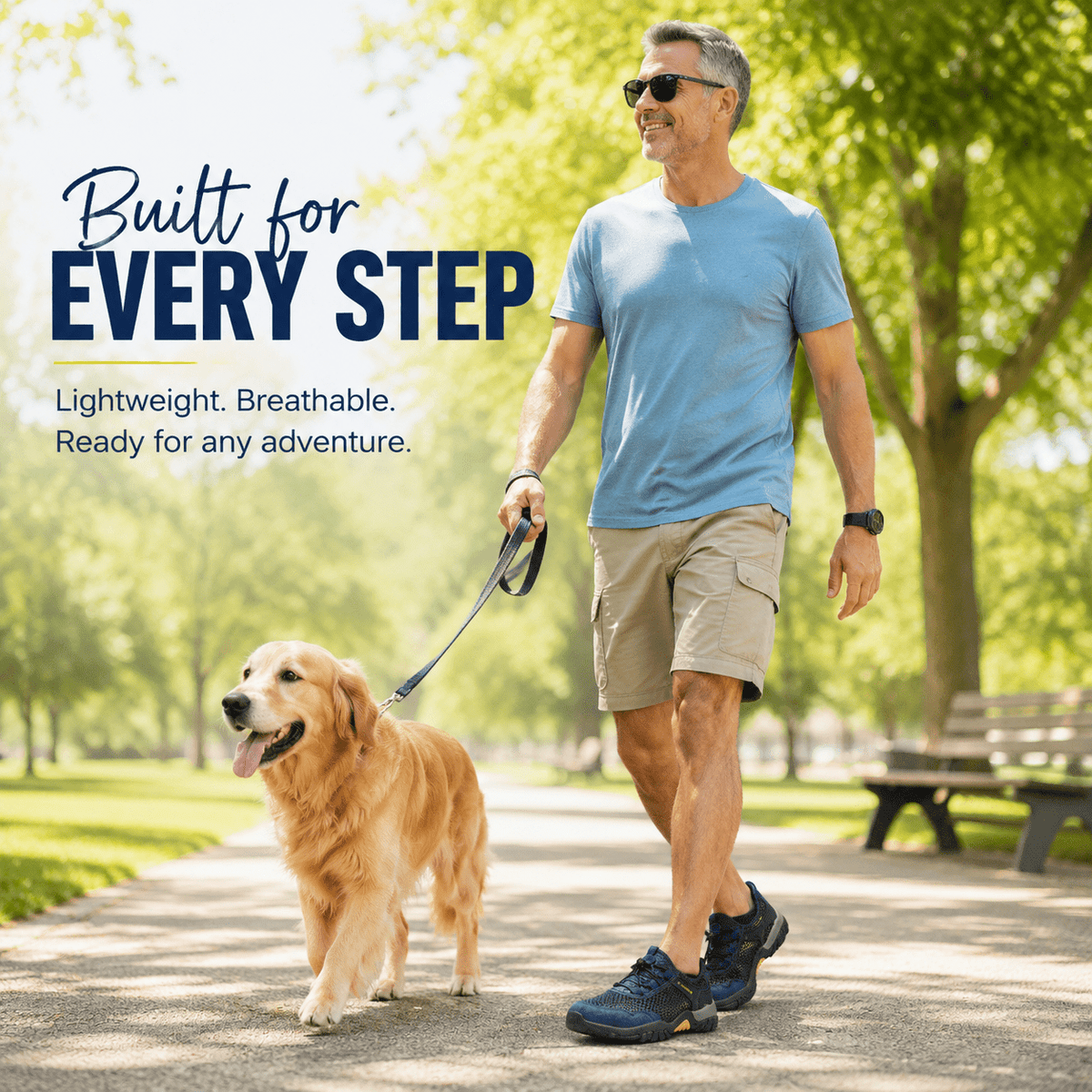 Men's Lightweight Walking Shoes – Breathable Comfort Sneakers Built for All-Day Adventures