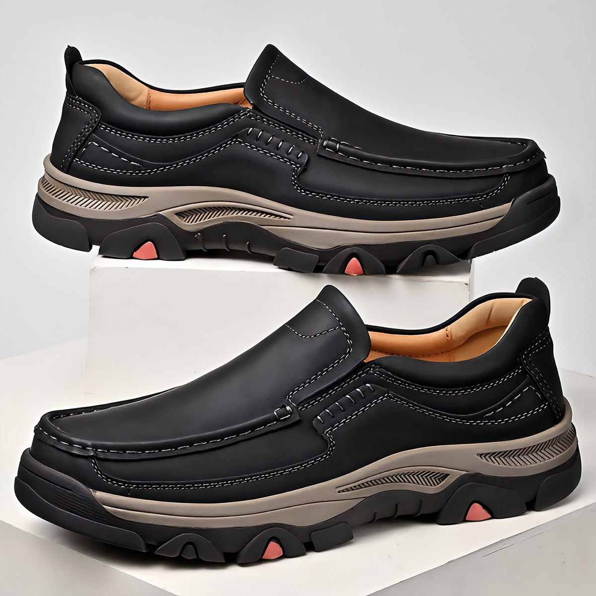 ⏰Promotion 50% OFF - Men’s Orthopedic Supportive Hands Free Slip-On Leather Loafers