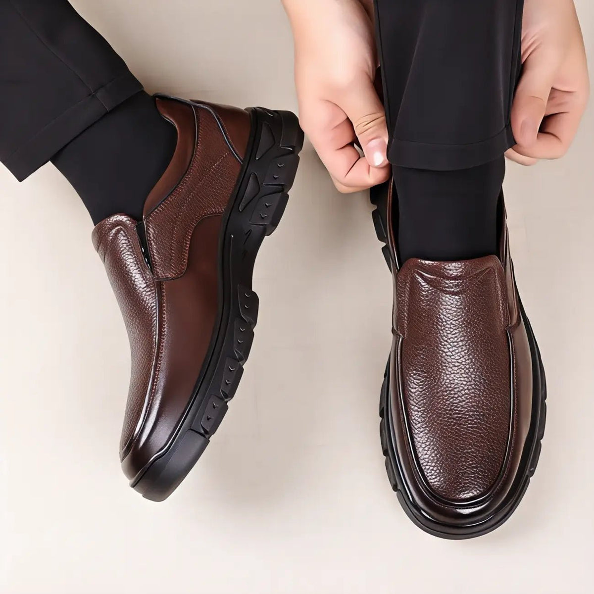 ⏰Promotion 50% OFF - Men's Orthopedic Comfort Relaxed Fit Genuine Leather Slip On Loafers