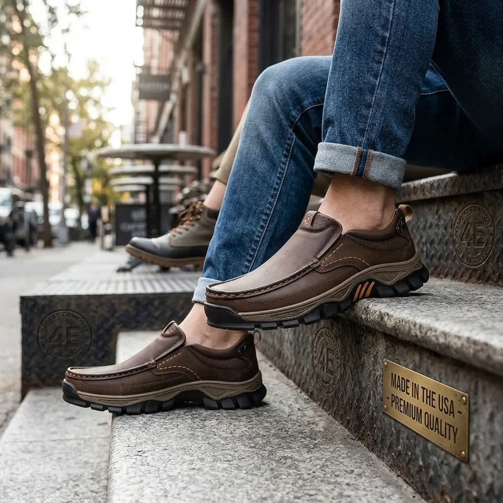 ⏰Promotion 50% OFF - Men's Orthopedic Comfortable Casual Genuine Leather Slip On Loafers