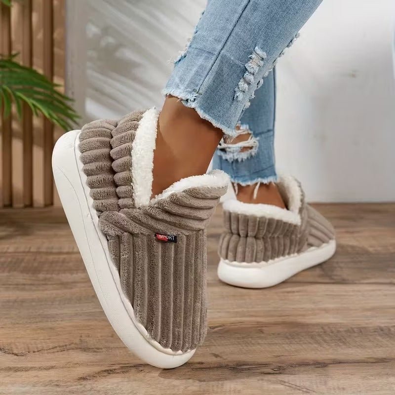 Unisex Cozy & Warm Winter Slippers Slip-On Indoor/Outdoor House Shoes