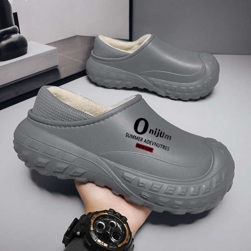 Unisex Plush Fleece-Lined WaterProof Slippers Indoor/Outdoor Winter Shoes