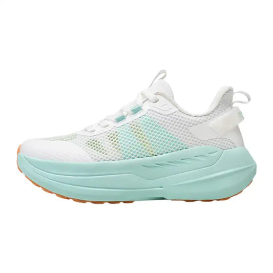 White & Mint Green Breathable Running Sneakers – Soft Sole Shock-Absorbing Walking Shoes with Durable Wear-Resistant Outsole - oscloudgo