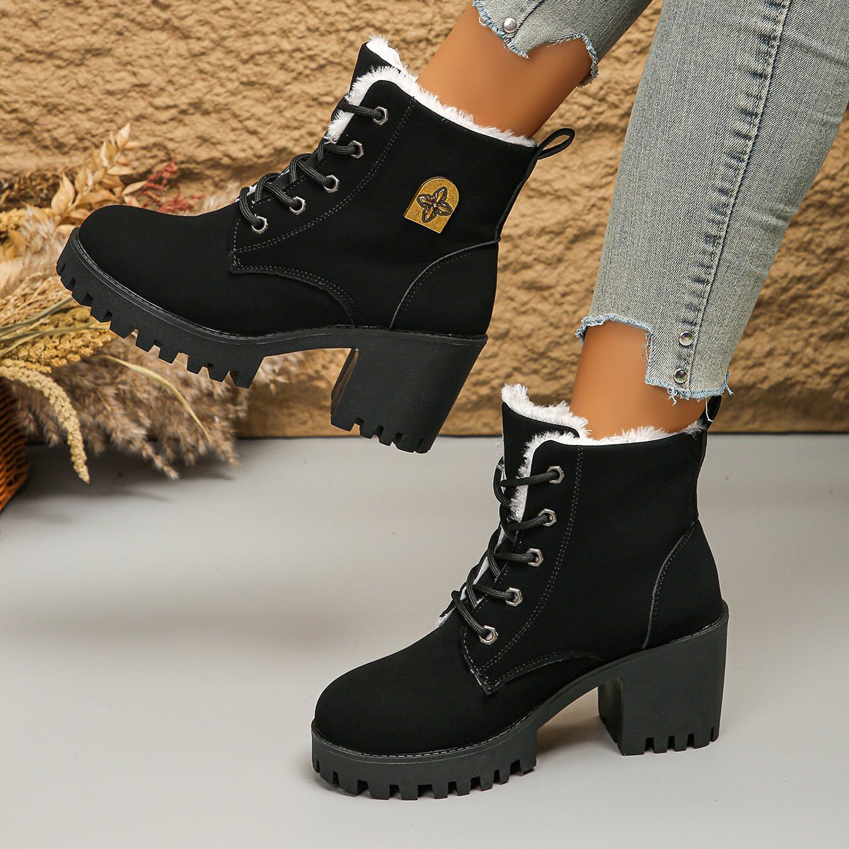 Women's Elegant & Stylish & Warm thick heel Ankle Boots