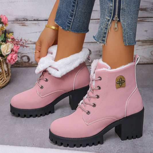 Women's Elegant & Stylish & Warm thick heel Ankle Boots