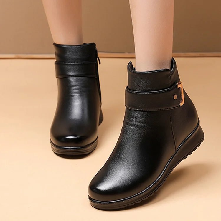 Women's Fashion Warm Non-Slip Durable Black Ankle Boots