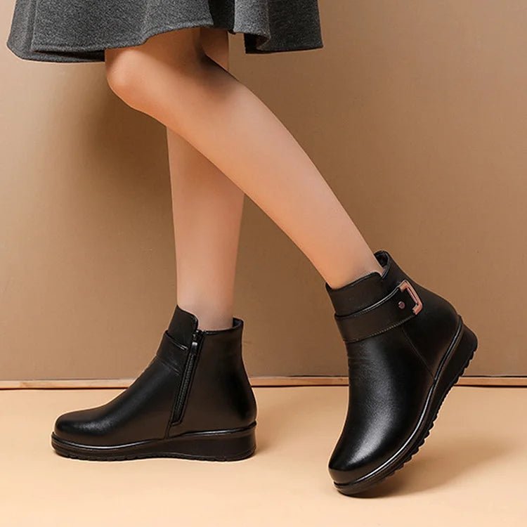 Women's Fashion Warm Non-Slip Durable Black Ankle Boots