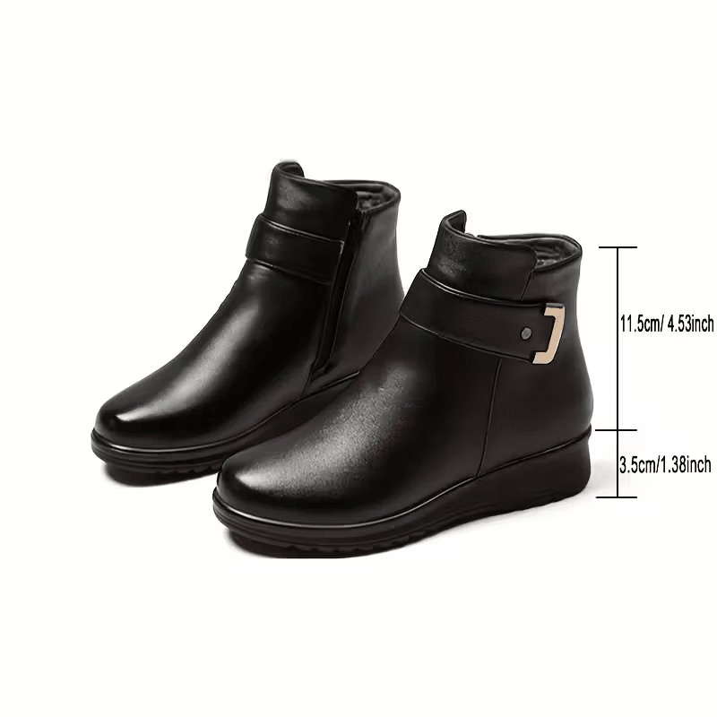Women's Fashion Warm Non-Slip Durable Black Ankle Boots