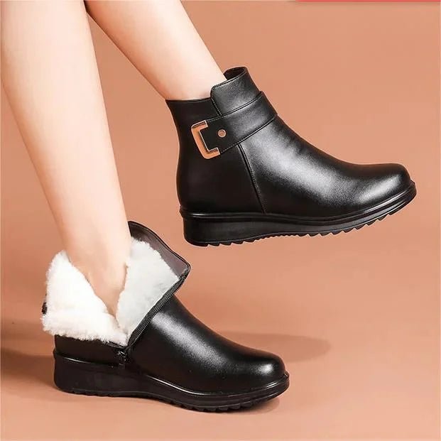 Women's Fashion Warm Non-Slip Durable Black Ankle Boots