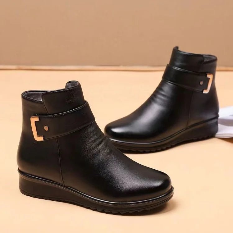 Women's Fashion Warm Non-Slip Durable Black Ankle Boots