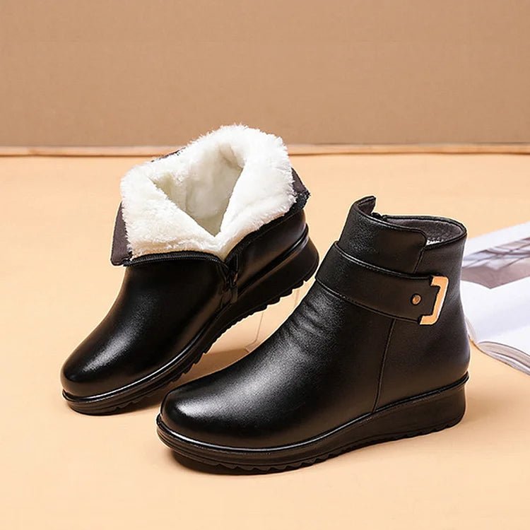 Women's Fashion Warm Non-Slip Durable Black Ankle Boots
