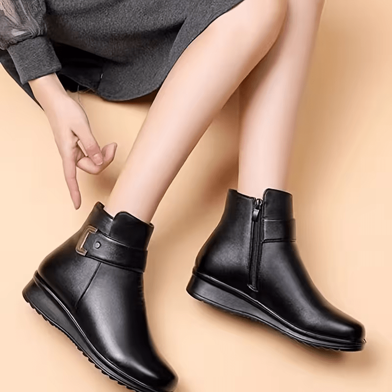 Women's Fashion Warm Non-Slip Durable Black Ankle Boots