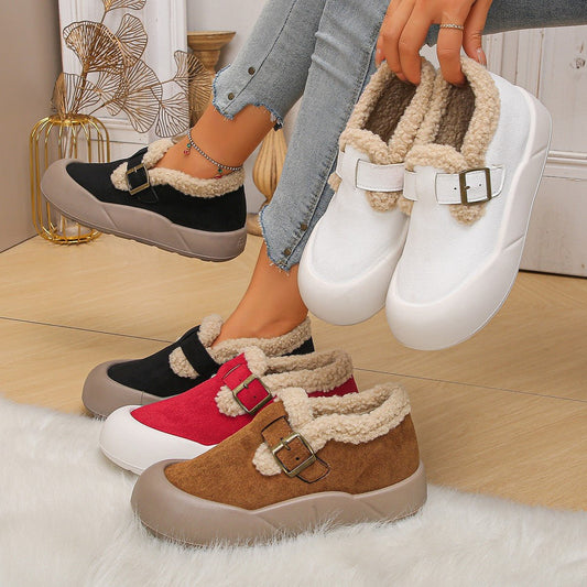 Women's Fleece-Lined Interior Non-Slip Indoor/Outdoor Slip-On Shoes Winter Boots
