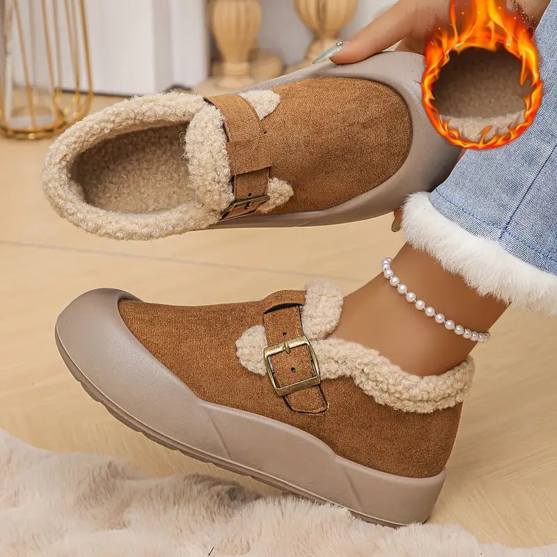 Women's Fleece-Lined Interior Non-Slip Indoor/Outdoor Slip-On Shoes Winter Boots