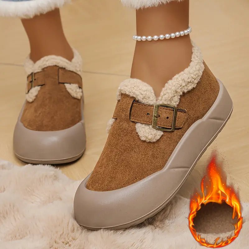 Women's Fleece-Lined Interior Non-Slip Indoor/Outdoor Slip-On Shoes Winter Boots