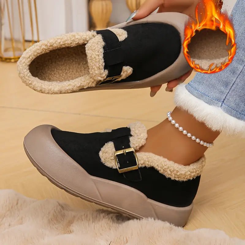 Women's Fleece-Lined Interior Non-Slip Indoor/Outdoor Slip-On Shoes Winter Boots