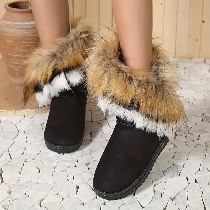 Women's Fluffy Furry Thermal Non Slip Wear Resistance Warm Winter Boots - oscloudgo