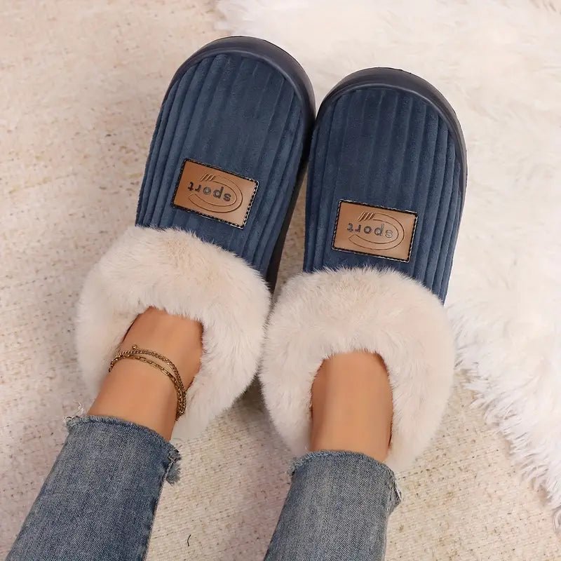 Women's Fluffy Warm Silent Floor Slippers House Shoes Indoor/Outdoor Shoes