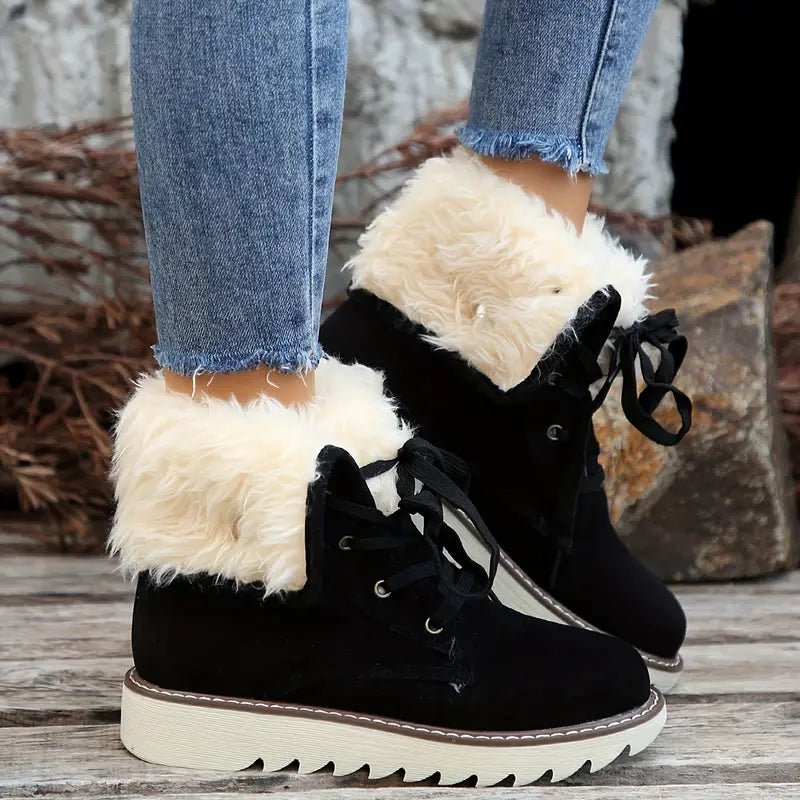 Women's Fold Over Non-slip Waterproof Warm Snow Boots