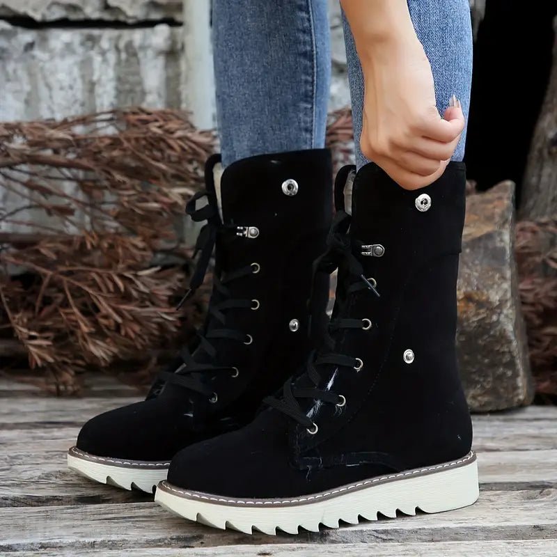 Women's Fold Over Non-slip Waterproof Warm Snow Boots