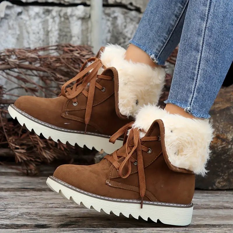 Women's Fold Over Non-slip Waterproof Warm Snow Boots