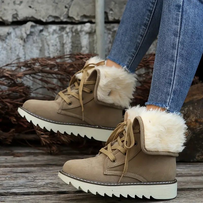 Women's Fold Over Non-slip Waterproof Warm Snow Boots