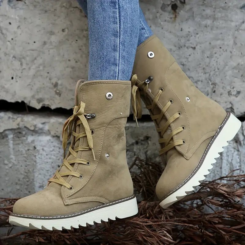 Women's Fold Over Non-slip Waterproof Warm Snow Boots