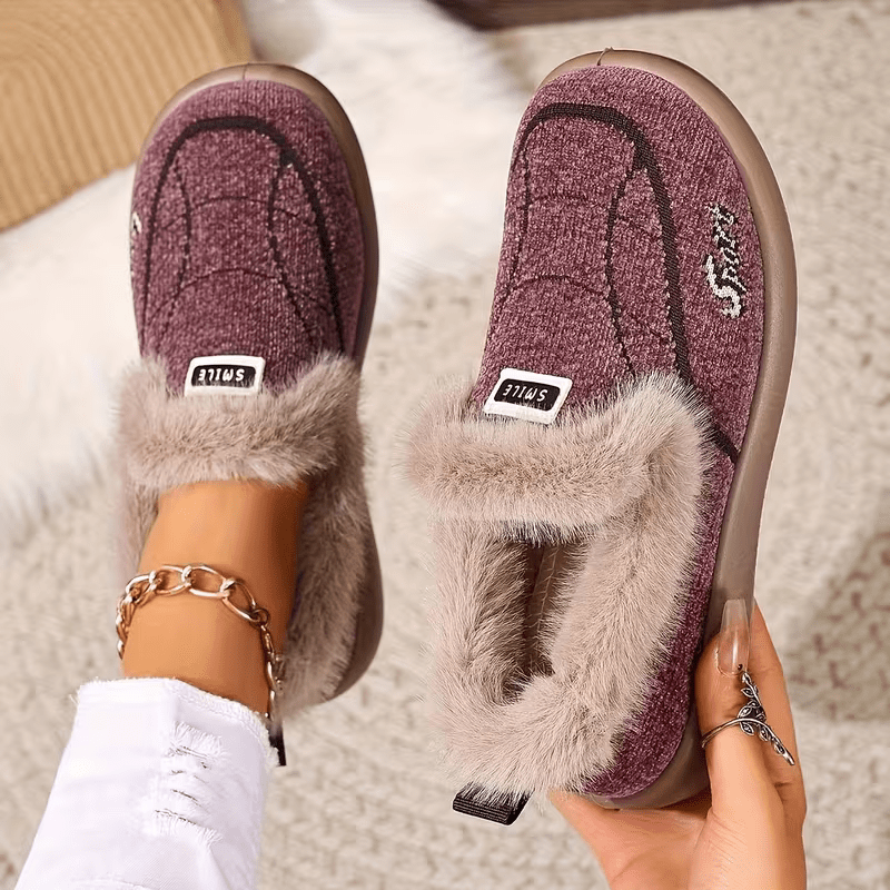 Women's Lined Thickened Warm Slip-On Shoes for Indoor/Outdoor