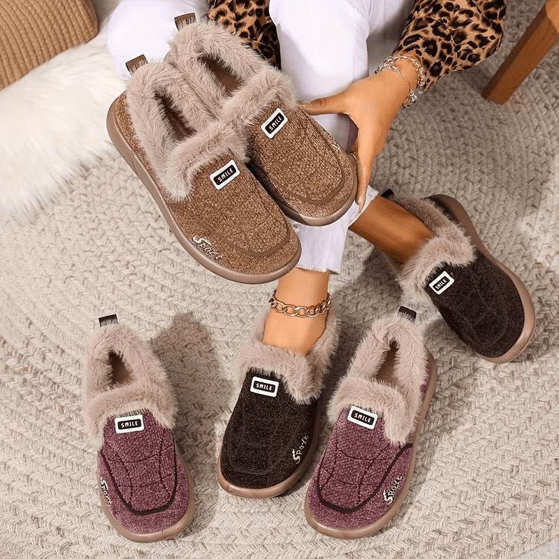 Women's Lined Thickened Warm Slip-On Shoes for Indoor/Outdoor