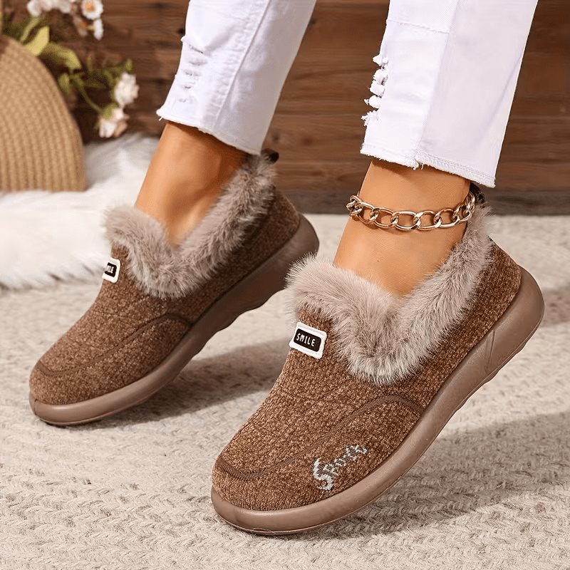 Women's Lined Thickened Warm Slip-On Shoes for Indoor/Outdoor