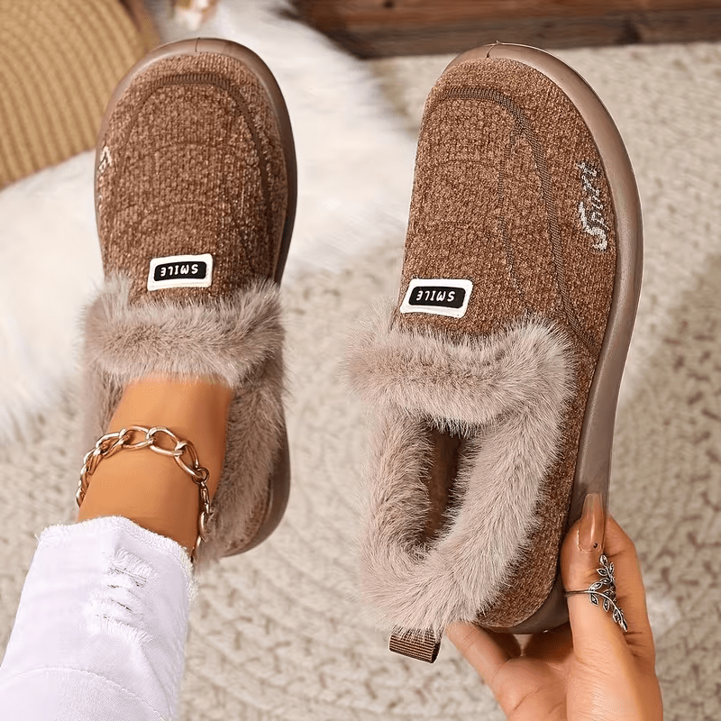 Women's Lined Thickened Warm Slip-On Shoes for Indoor/Outdoor